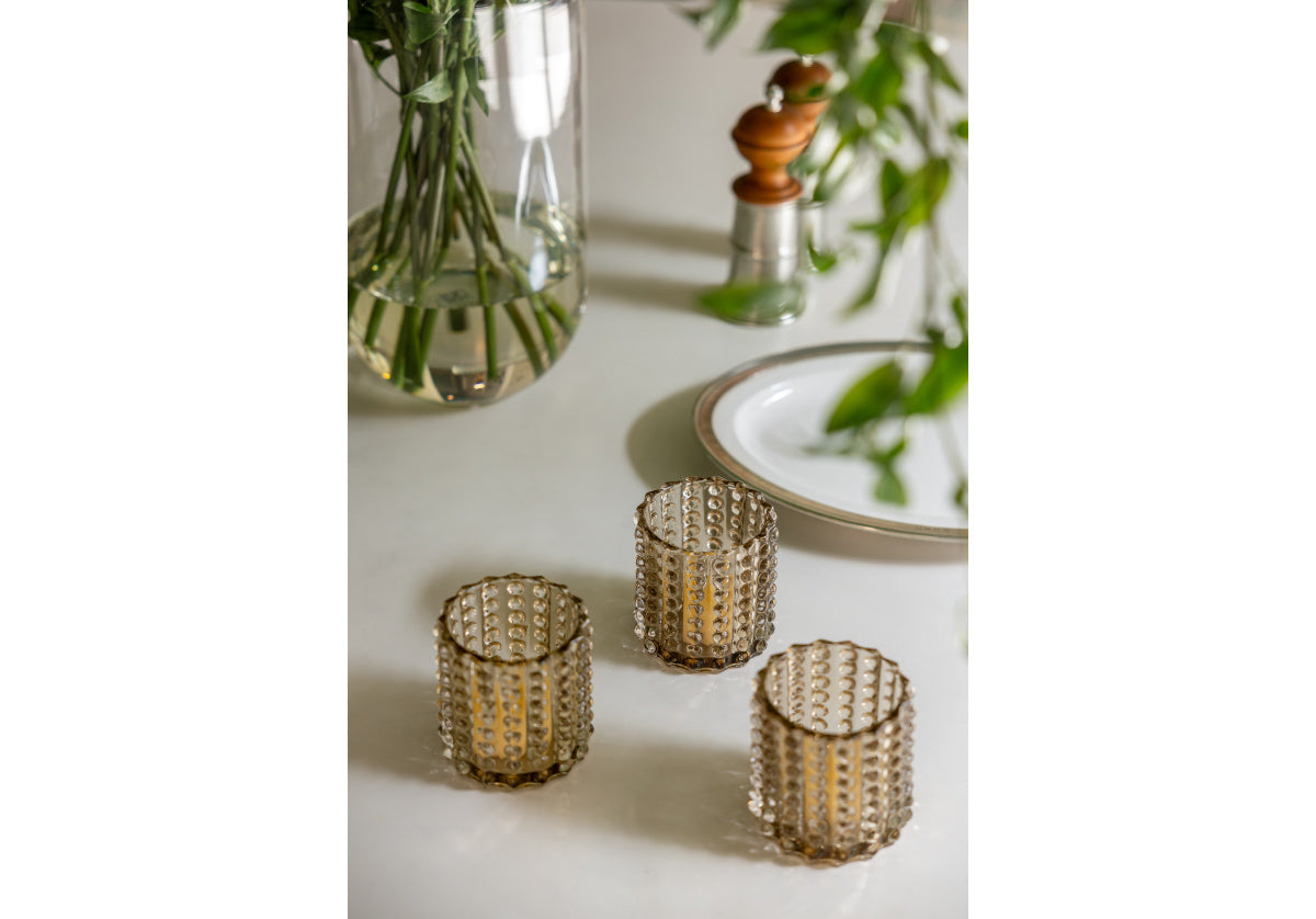 ZOE HOBNAIL VASE | Amber