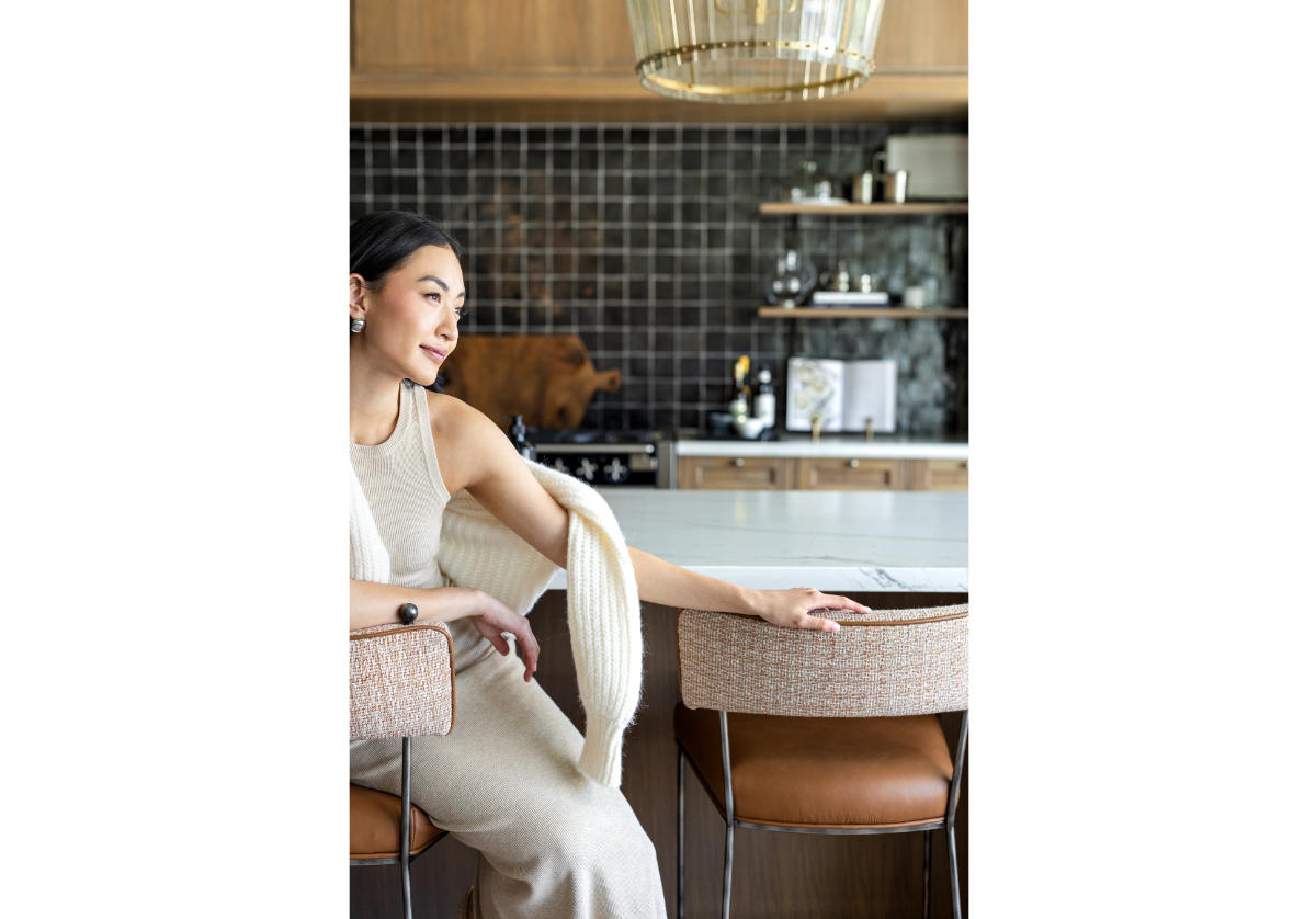 YVETTE COUNTER STOOL | Terra Leather & Tweed