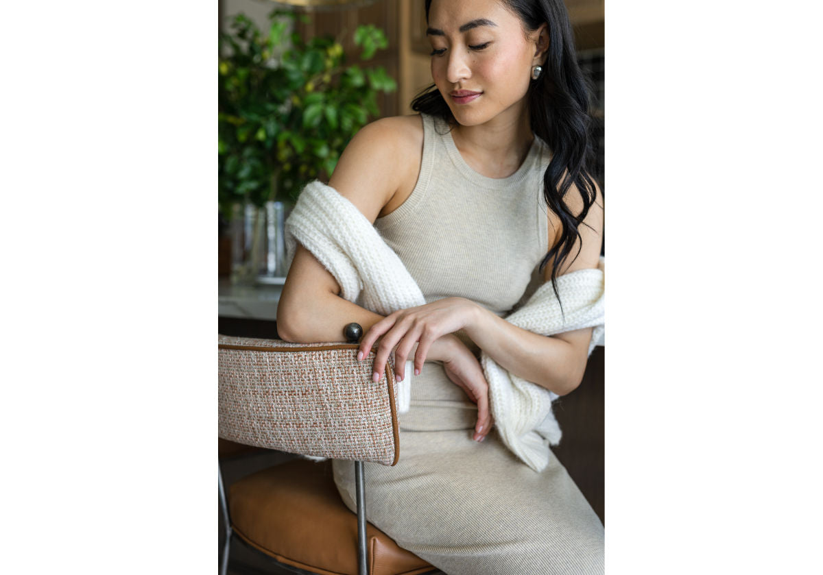 YVETTE COUNTER STOOL | Terra Leather & Tweed