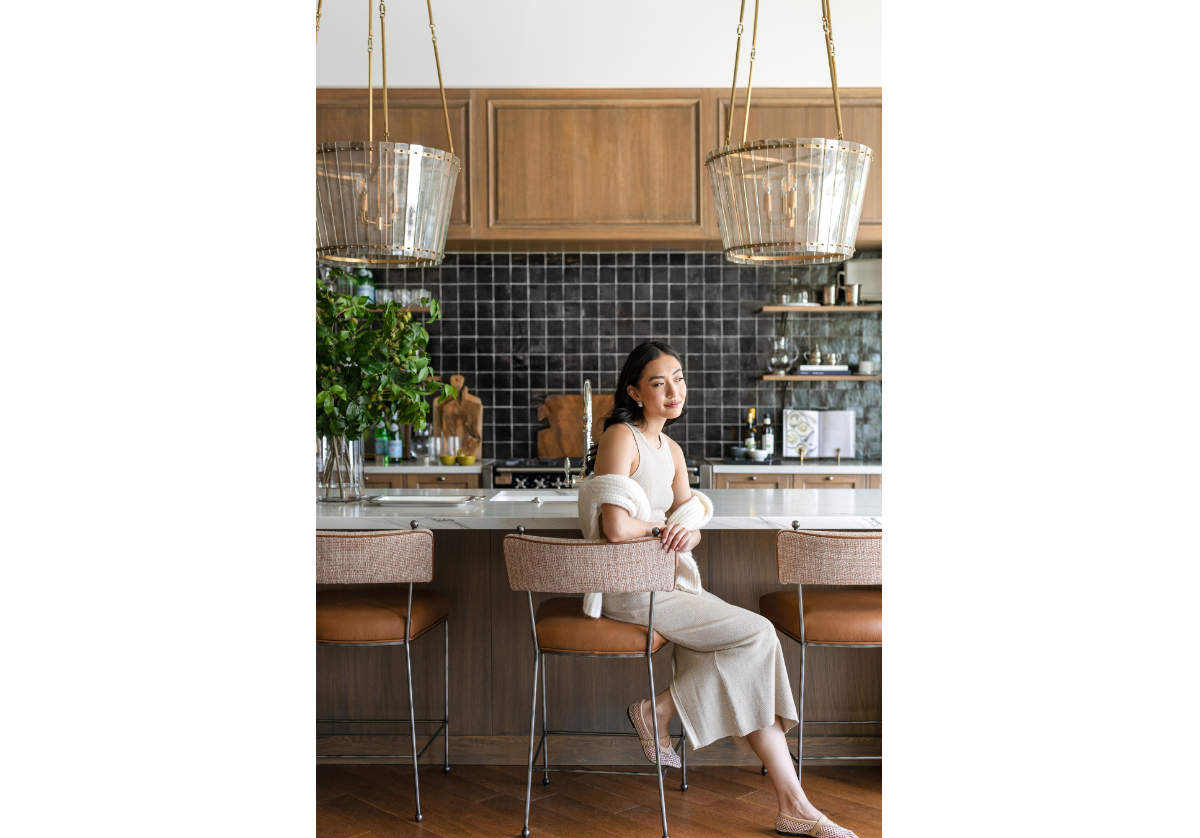 YVETTE COUNTER STOOL | Terra Leather & Tweed