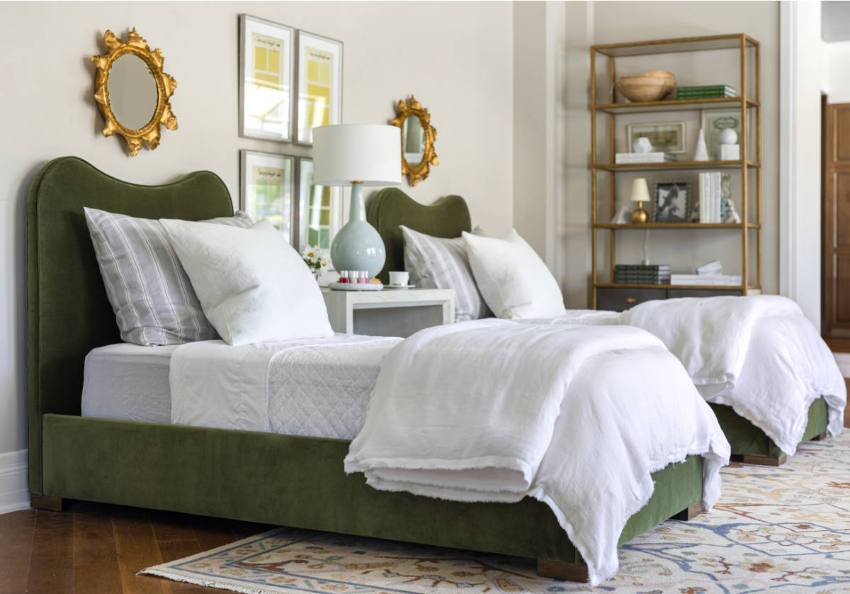 MARLO BED | Moss Velvet