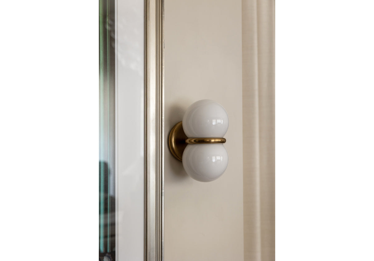 AMELIA SCONCE | White Glass & Brass