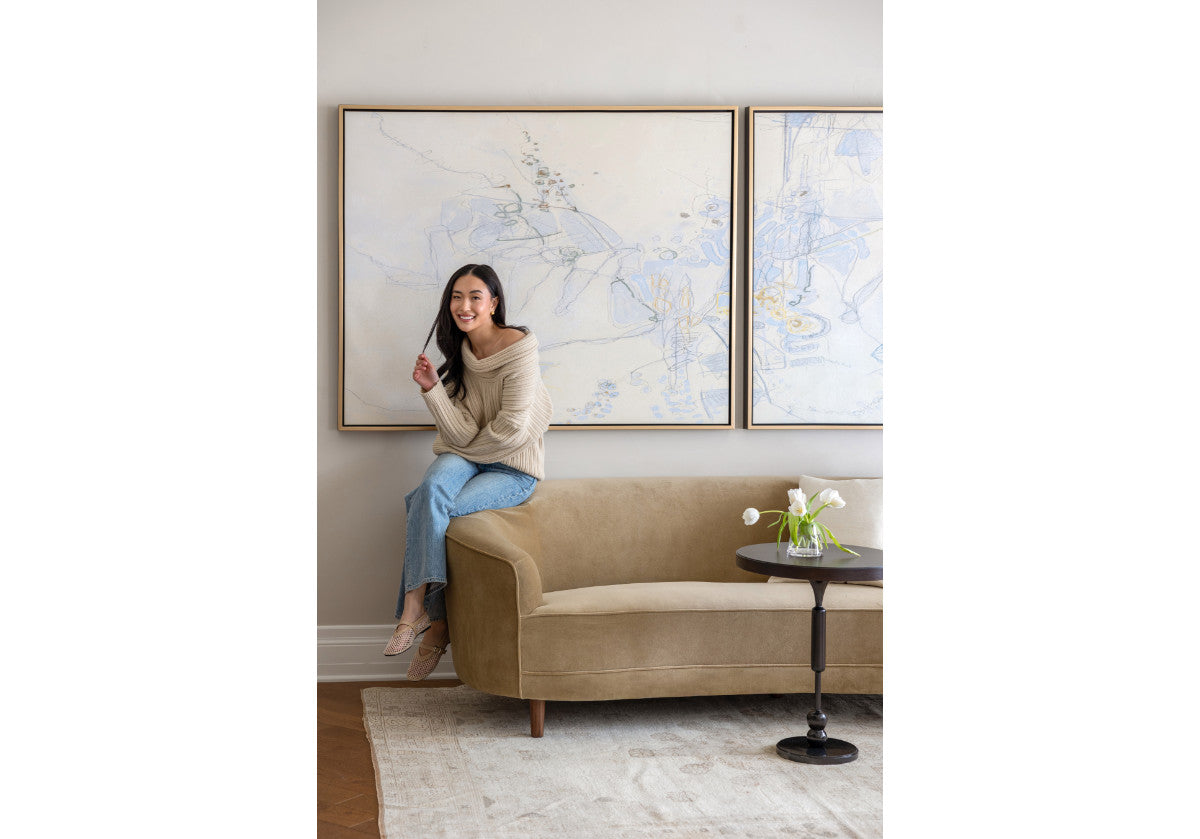 COLETTE CURVED SOFA | Camel Velvet