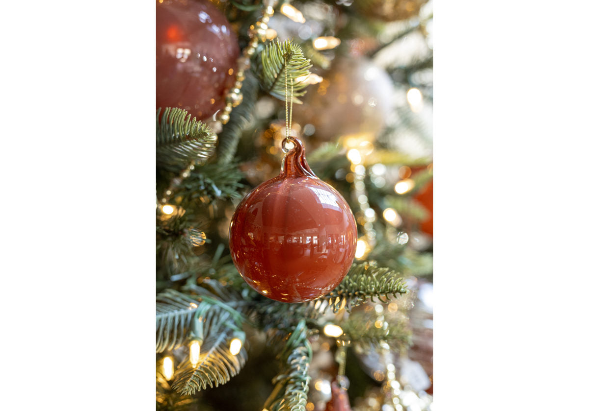VINTAGE RED GLASS ORNAMENT