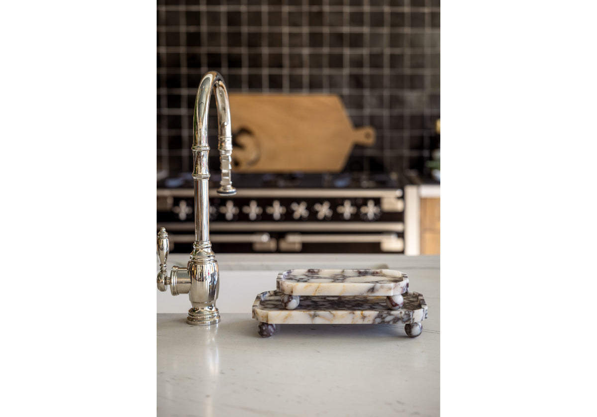 GRAND MARBLE FOOTED TRAY