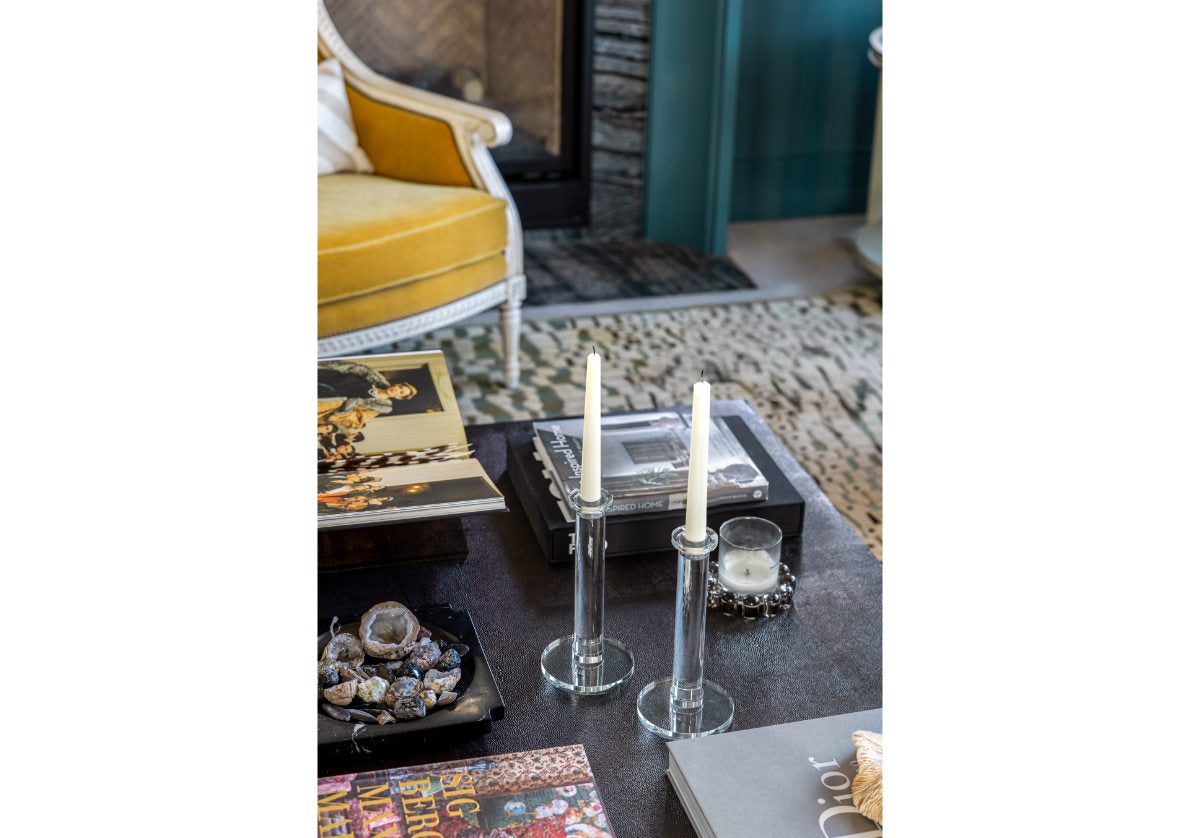CRYSTAL COLUMN CANDLESTICK | Set of 2