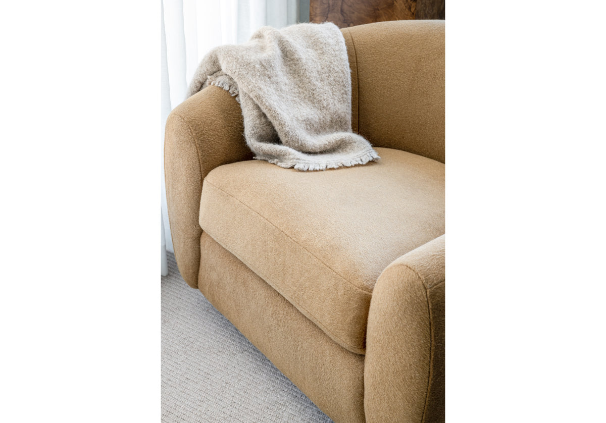 COCOON SWIVEL CHAIR | Alpaca Wool Blend in Camel