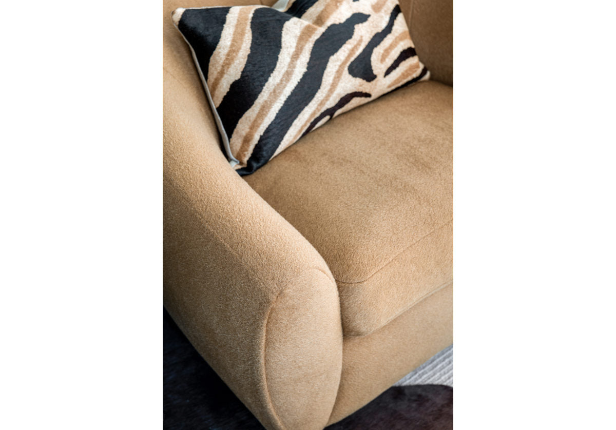 COCOON SWIVEL TILT CHAIR | Alpaca Wool Blend in Camel
