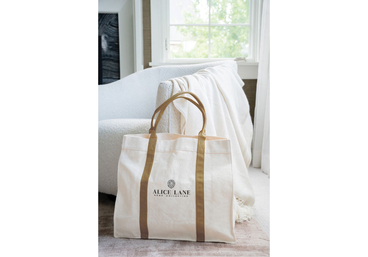 ALICE LANE CANVAS TOTE | IVORY AND CAMEL