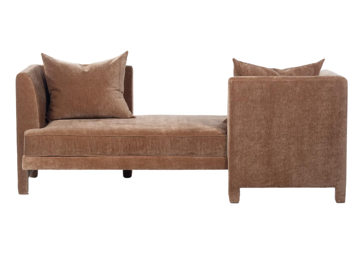 EMMETT TETE-A-TETE brown couch.