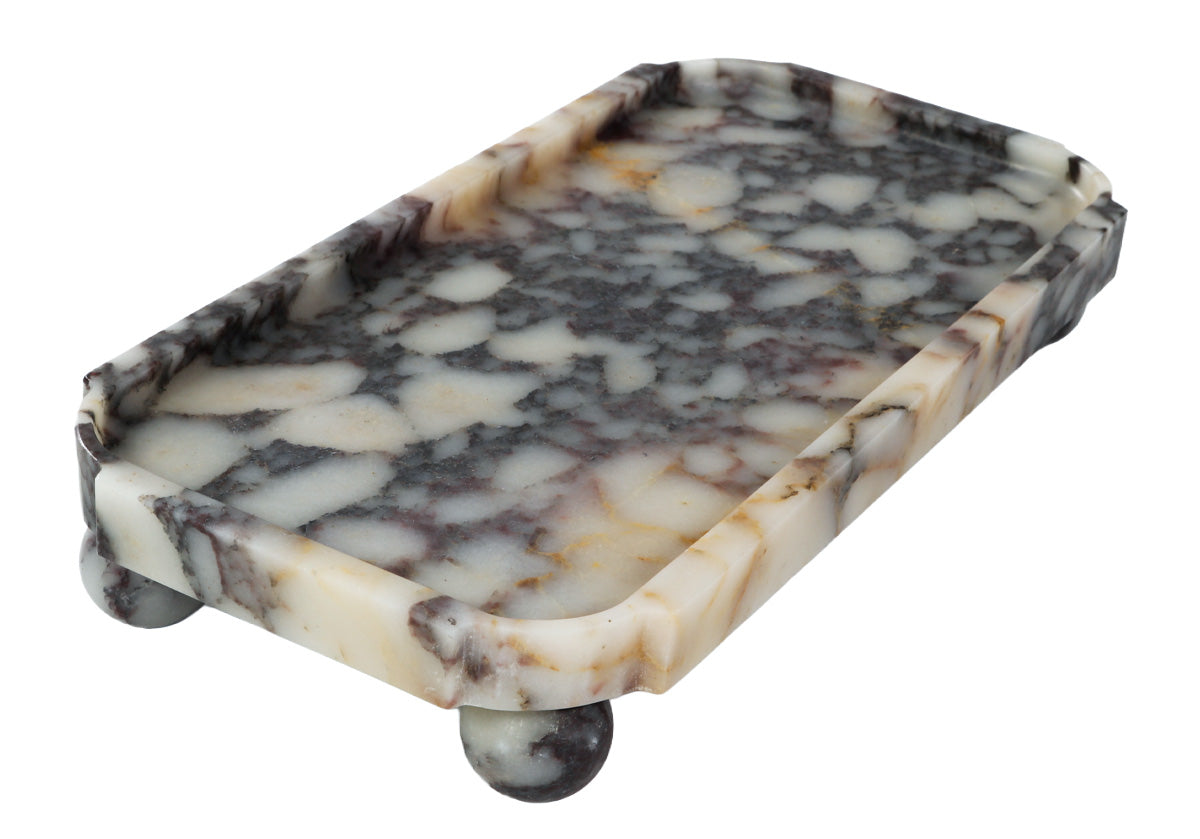 GRAND MARBLE FOOTED TRAY