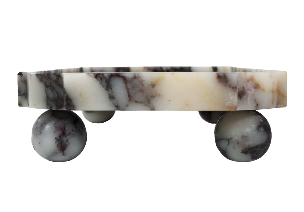 GRAND MARBLE FOOTED TRAY