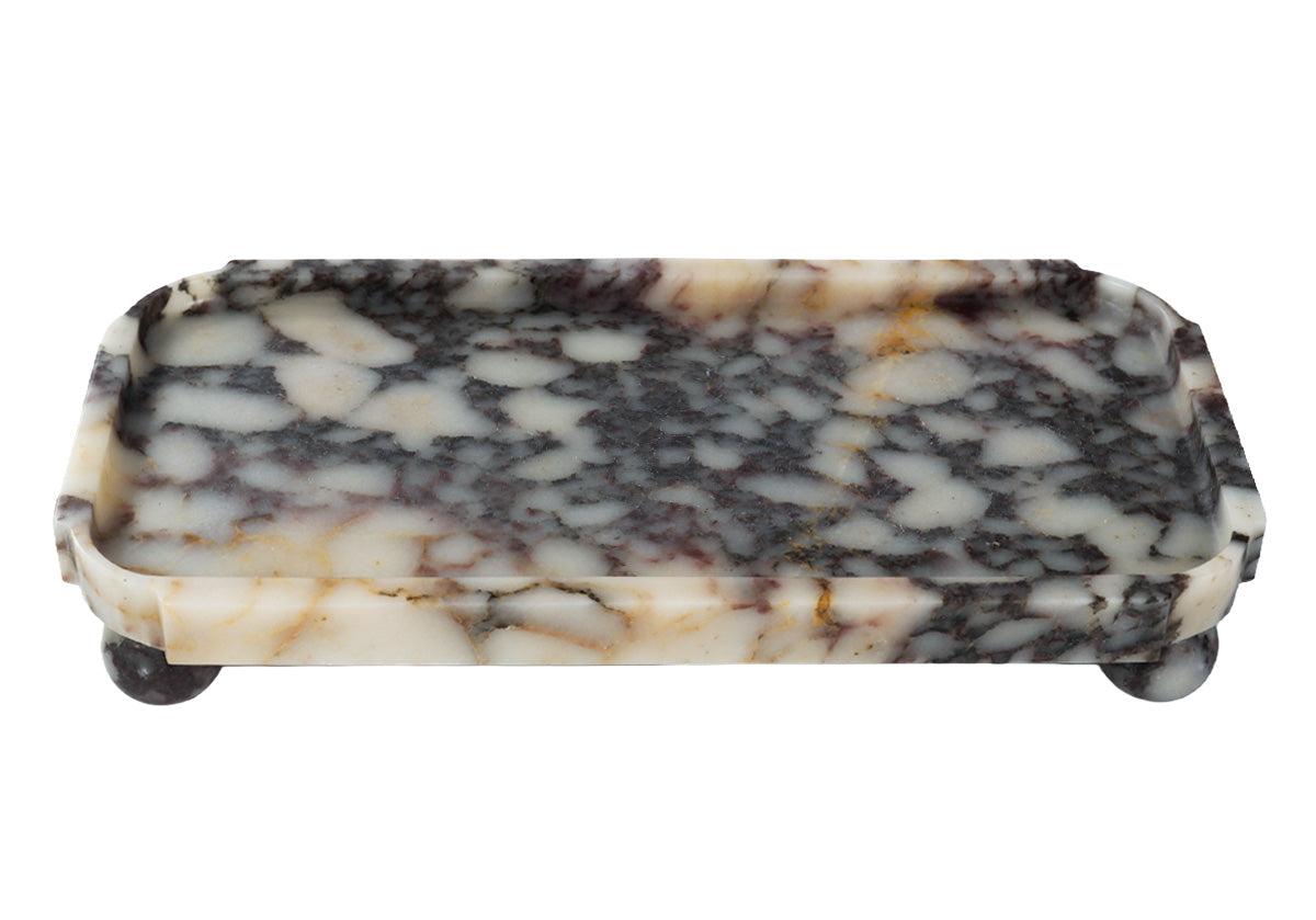 GRAND MARBLE FOOTED TRAY