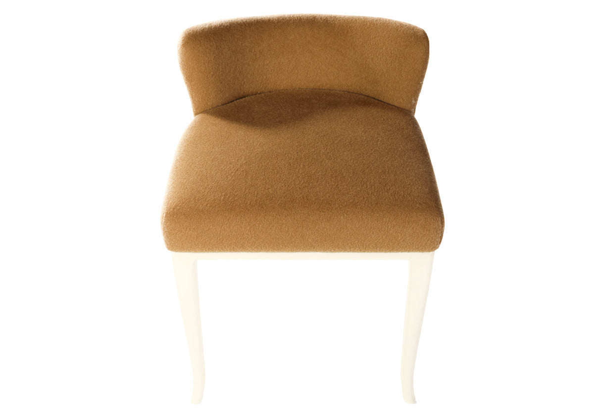 KELLY VANITY STOOL | Mohair Wool Blend in Camel