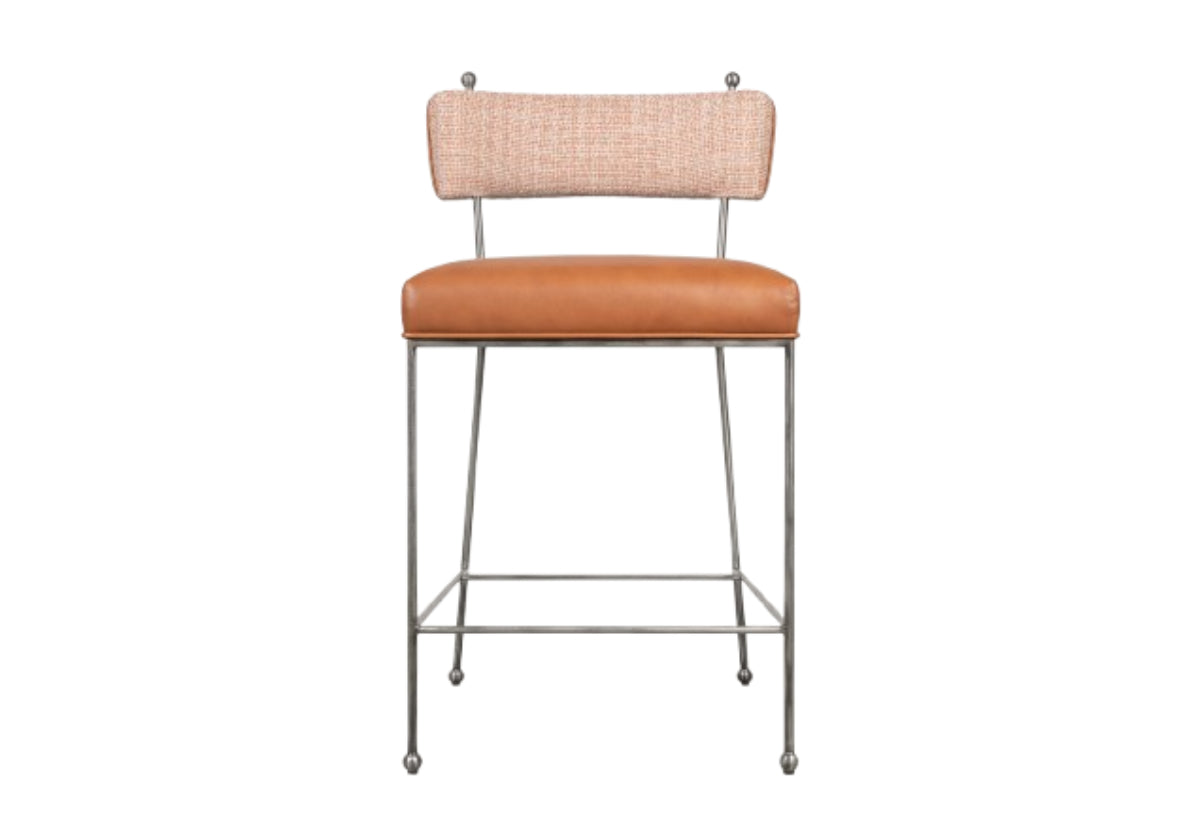 YVETTE COUNTER STOOL | Terra Leather & Tweed