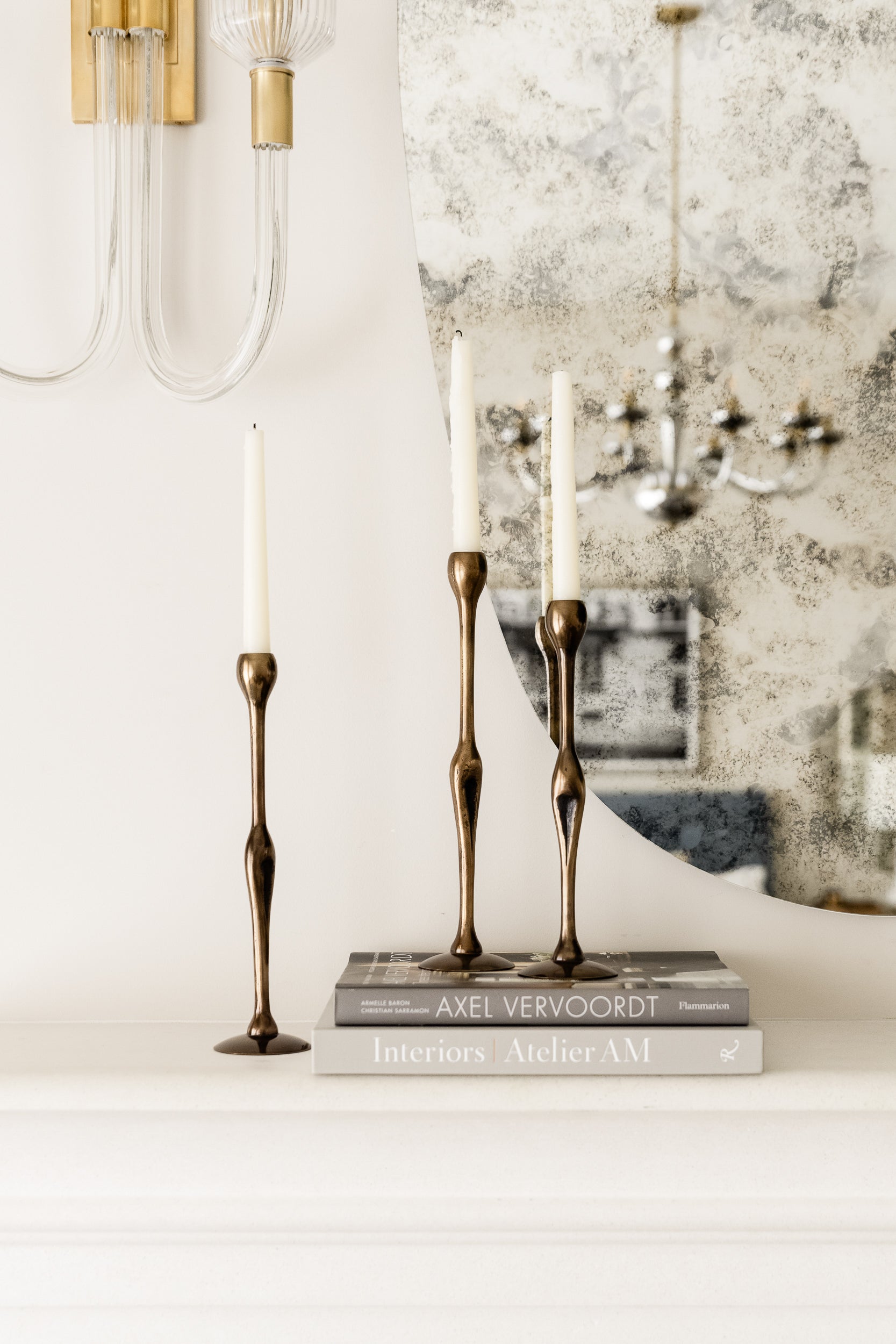 FIGURE BRASS CANDLESTICK