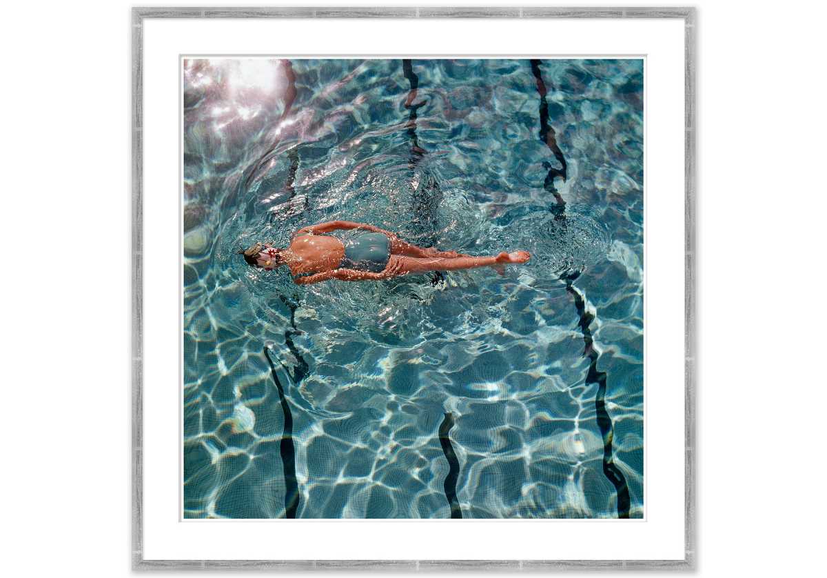 WOMAN IN SWIMMING POOL ART