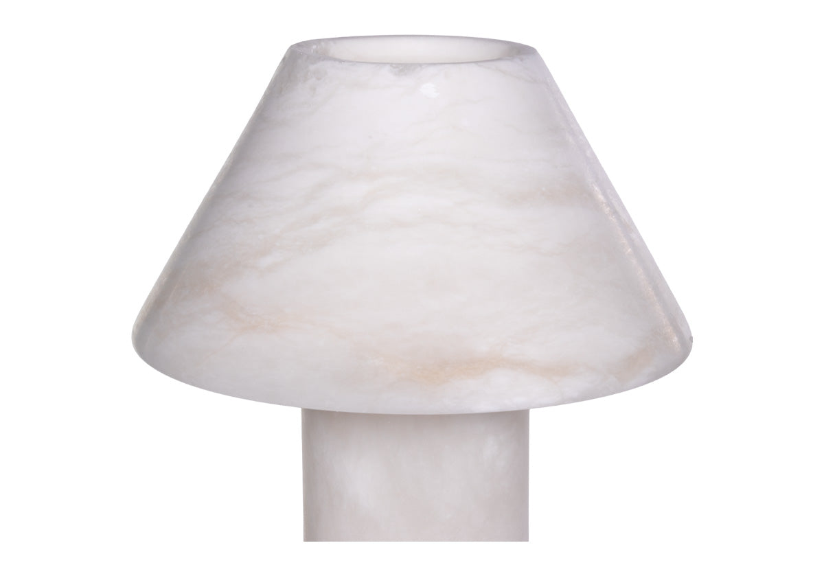 product photo of athena alabaster lamp top.