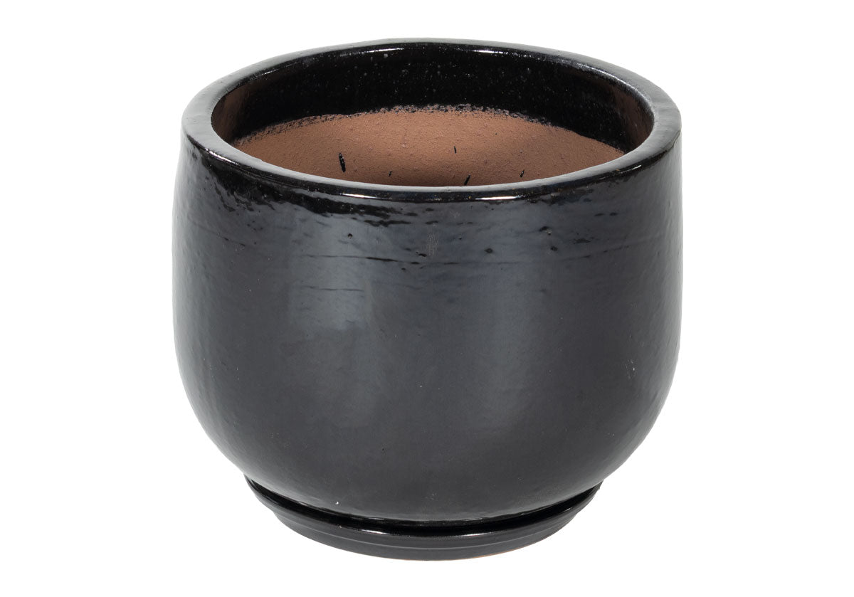 BLACK CERAMIC PLANTER | Set of 4 | Hand Glazed Ebony