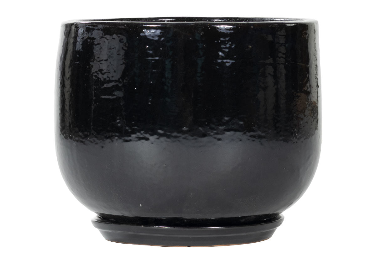 BLACK CERAMIC PLANTER | Set of 4 | Hand Glazed Ebony