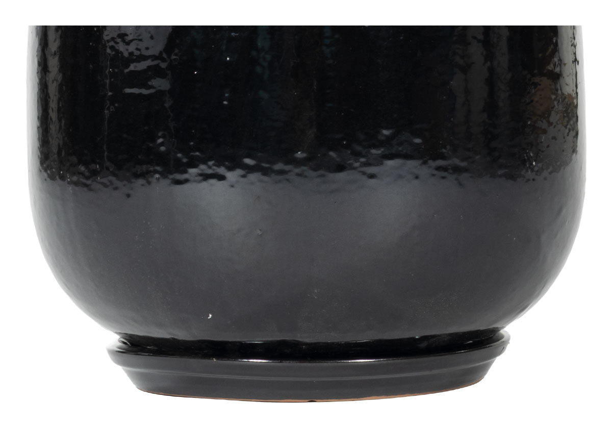 BLACK CERAMIC PLANTER | Set of 4 | Hand Glazed Ebony