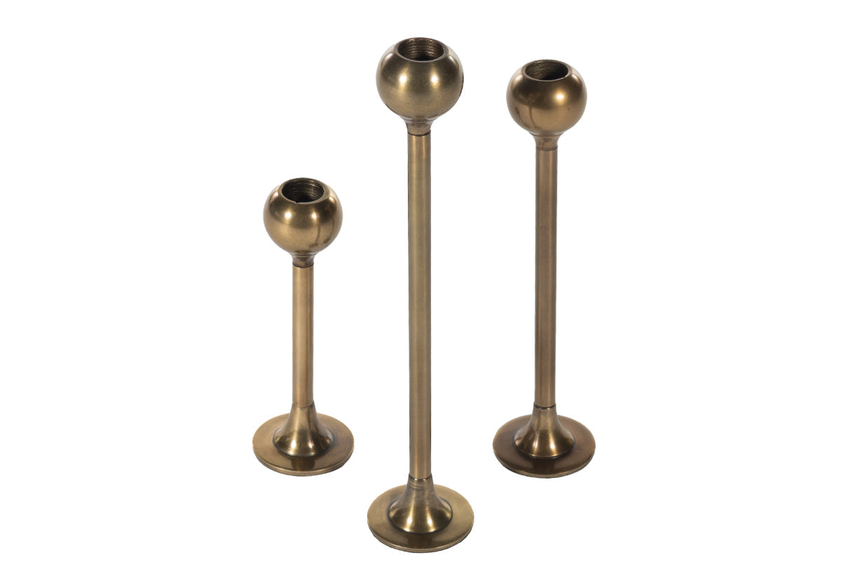 ORB BRASS CANDLESTICKS