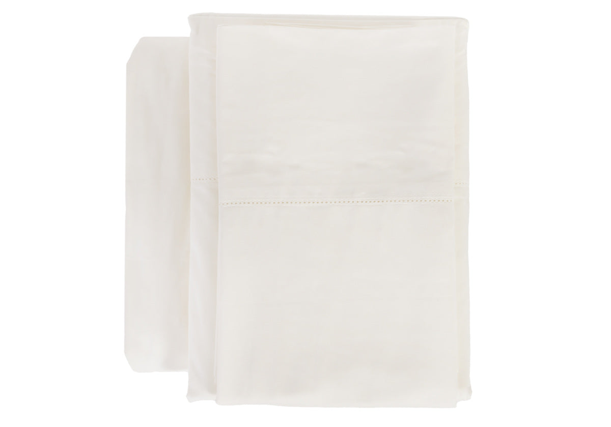CLASSICO HEMSTITCH COTTON SATEEN SHEET SET | Ivory