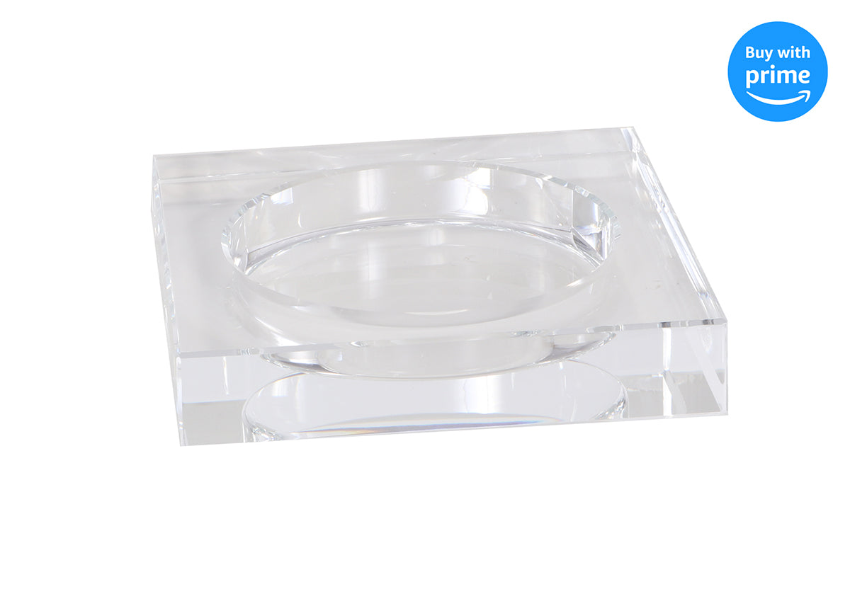 product photo of the crystal candle dish up close.