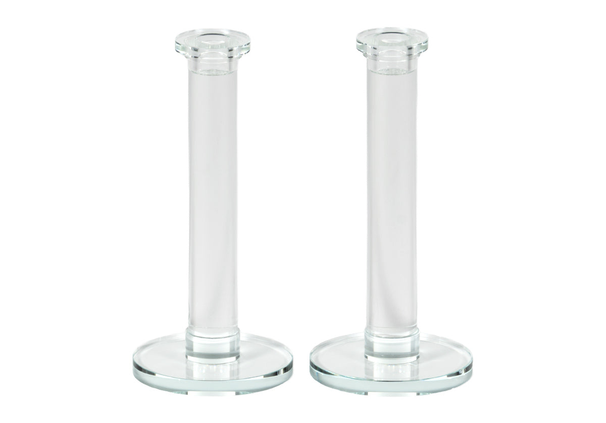 CRYSTAL COLUMN CANDLESTICK | Set of 2