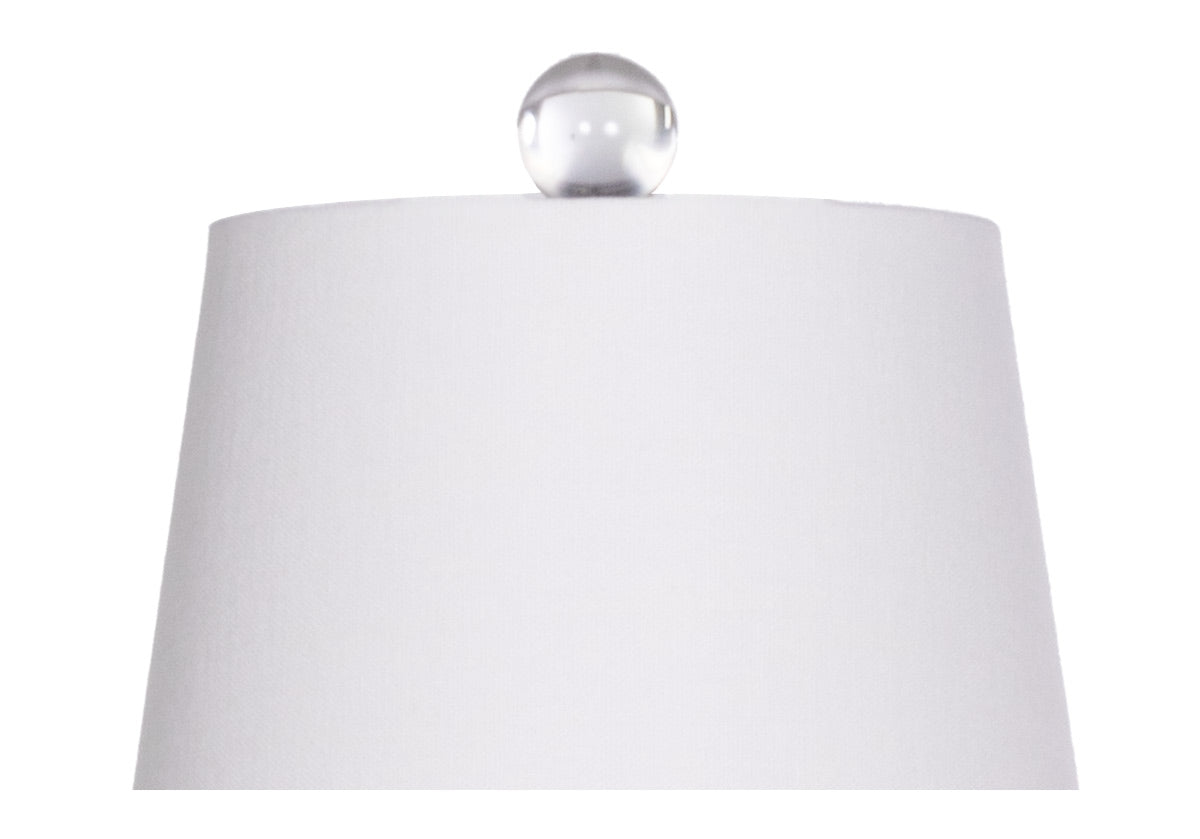close up of birdie lamp shade.