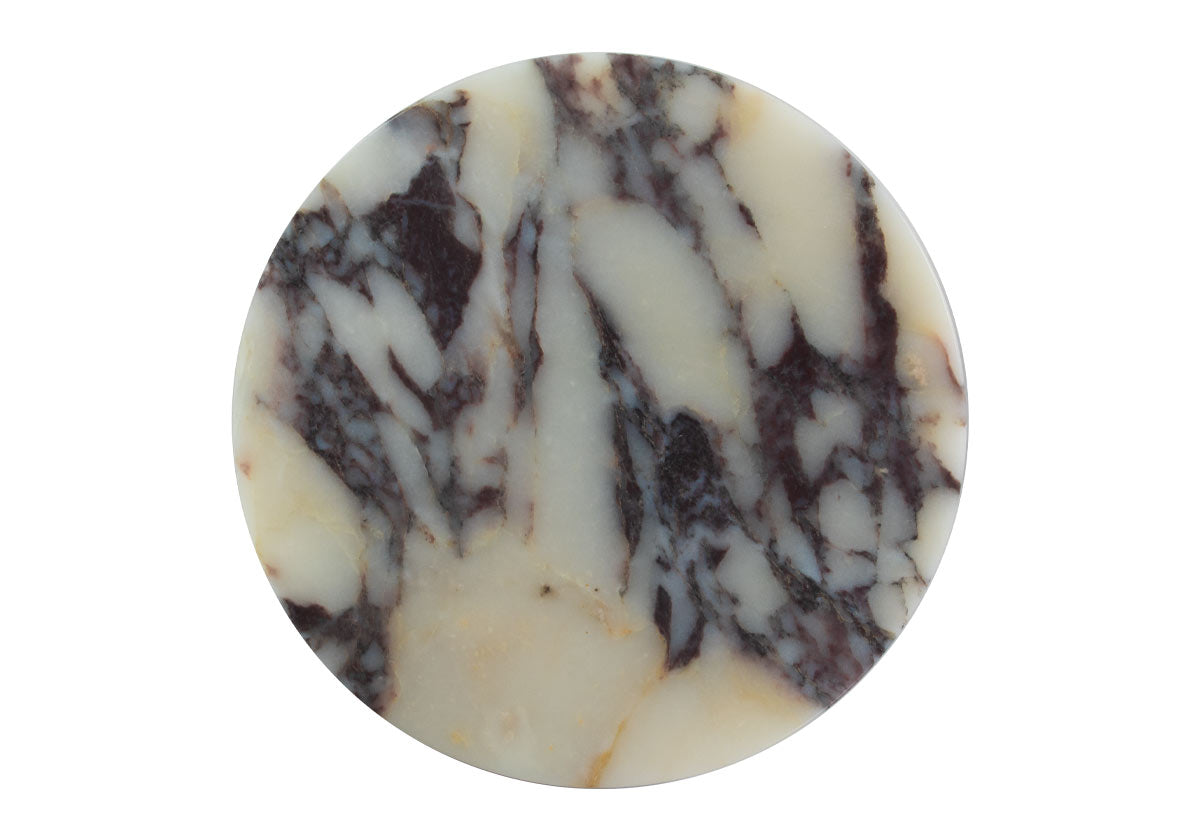 top view of Calacatta Viola tray in marble.