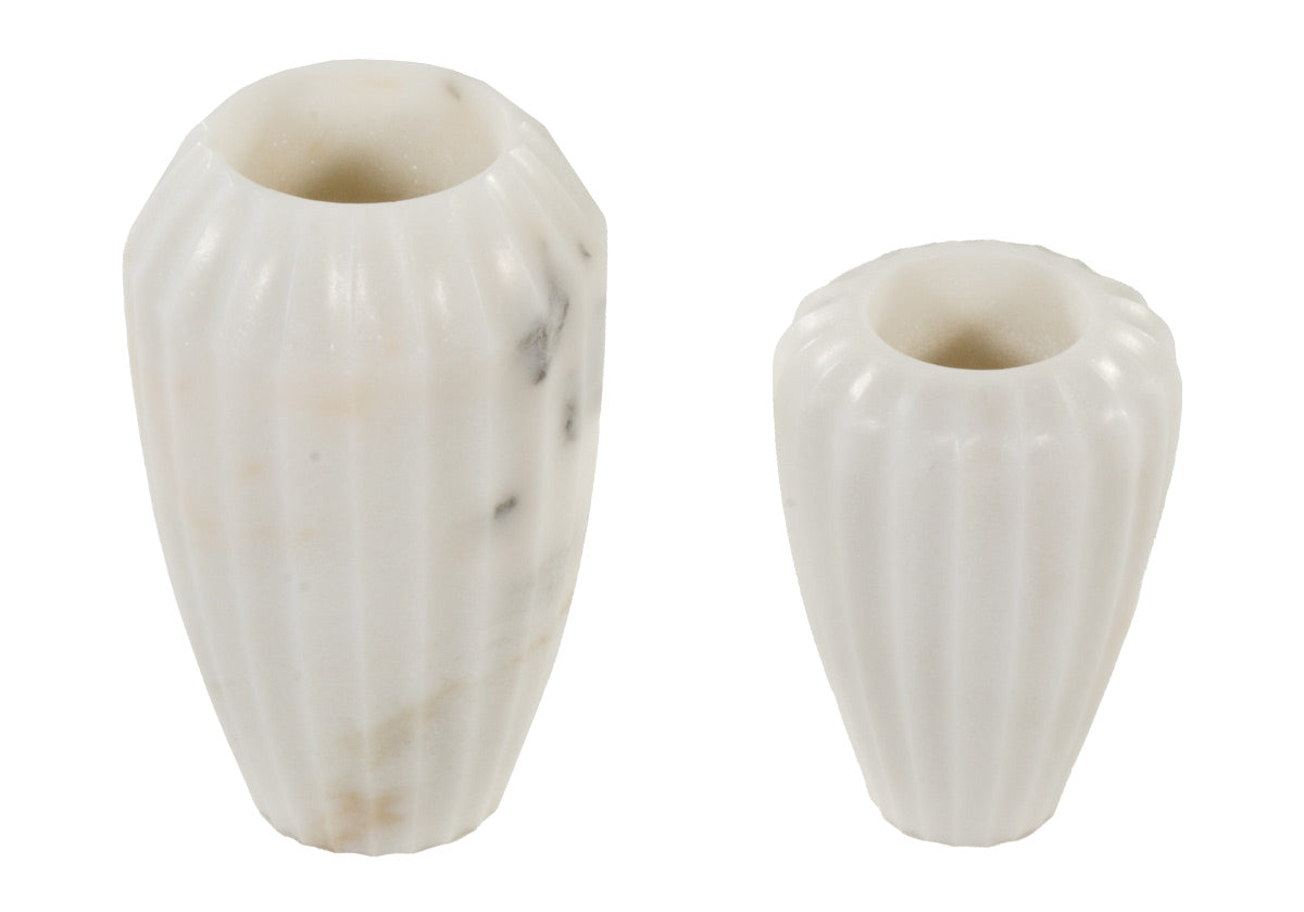 FLORA MARBLE VASE | White