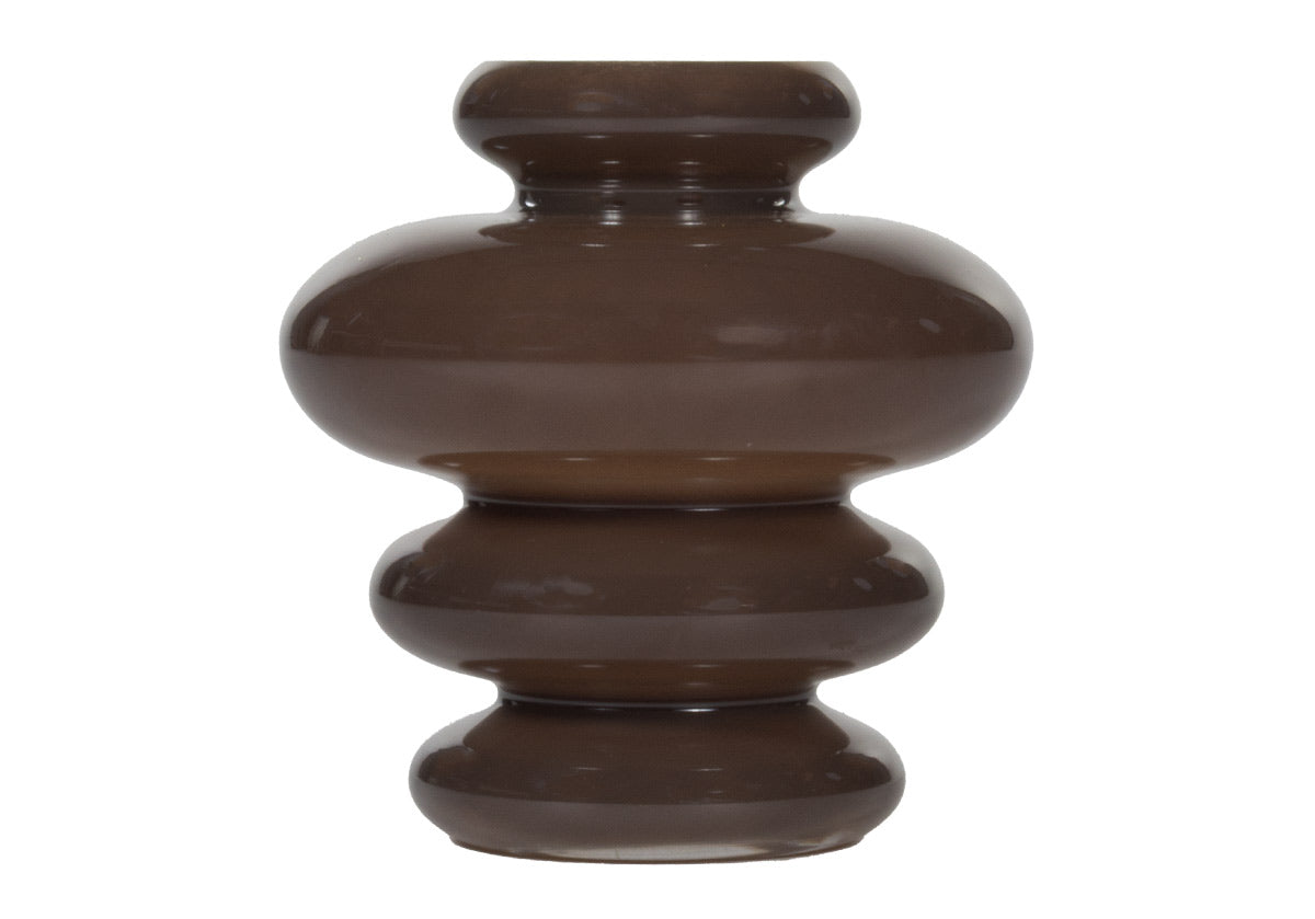 GLASS CHANNEL VASE | Cocoa