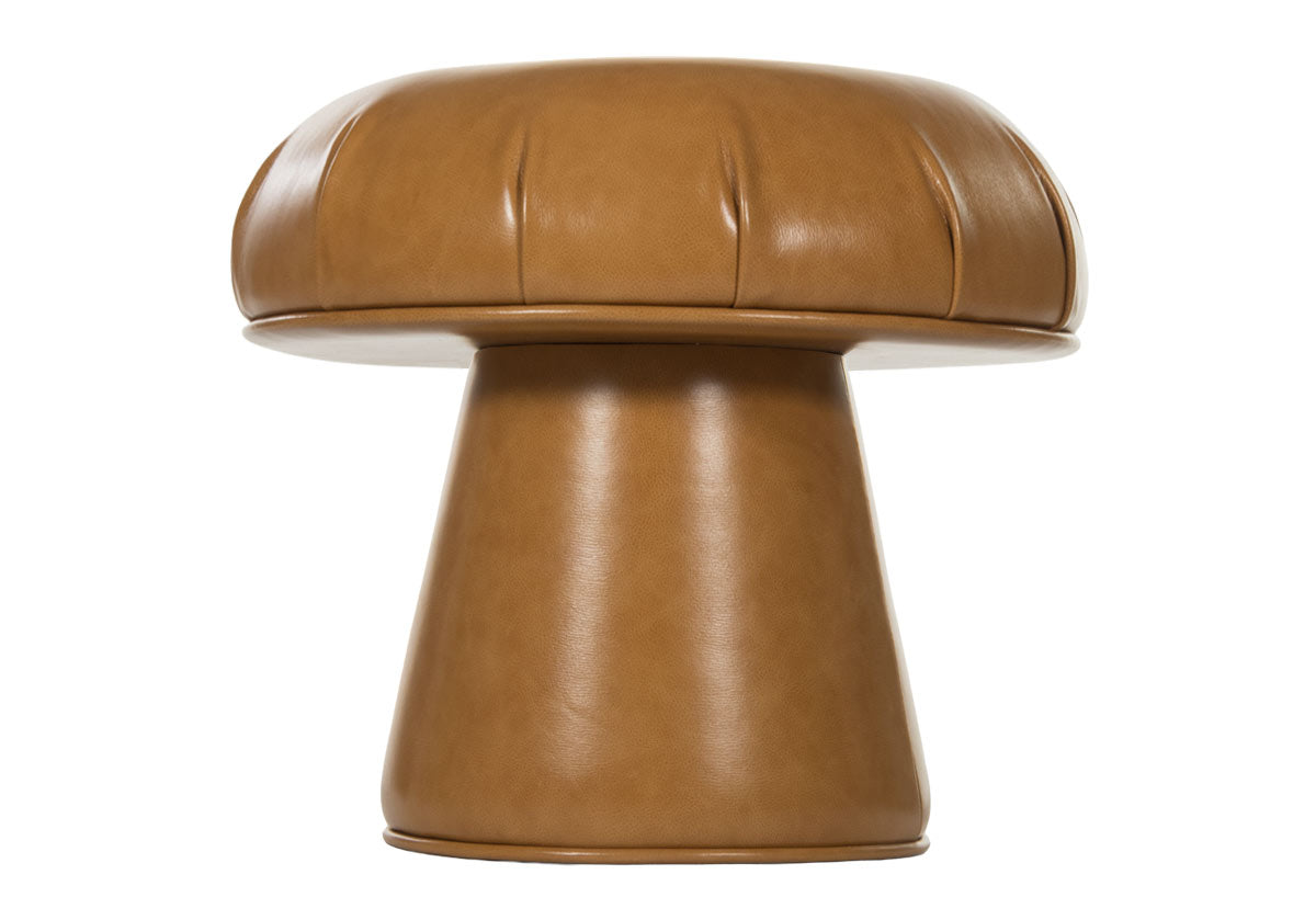 MUSHROOM OTTOMAN | Toffee Leather