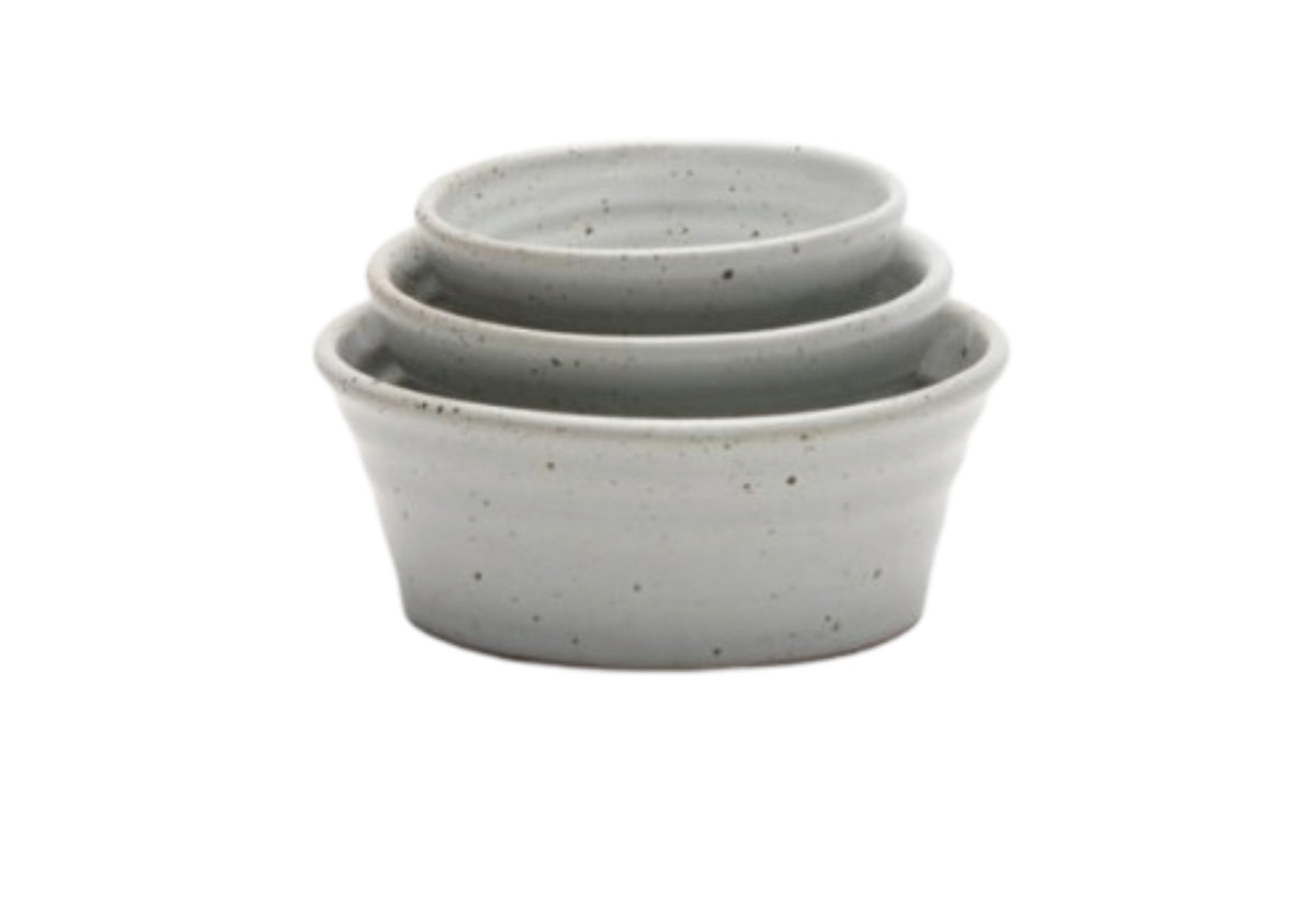 LEON NESTING BOWLS | White Glaze | Set of 3