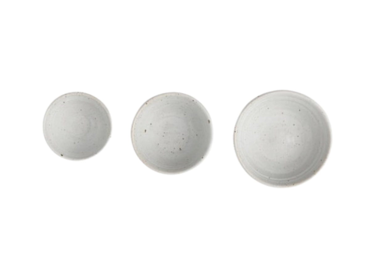 LEON NESTING BOWLS | White Glaze | Set of 3