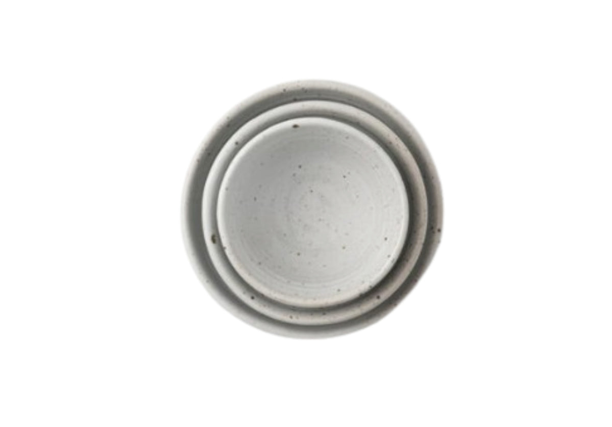 LEON NESTING BOWLS | White Glaze | Set of 3
