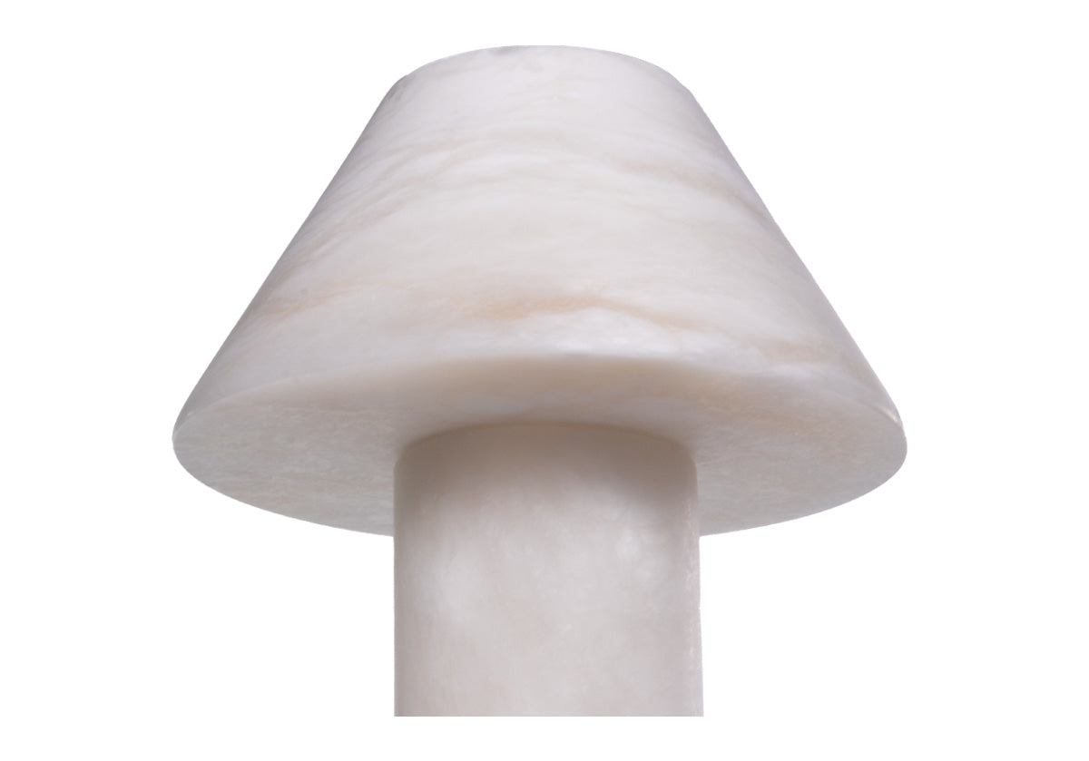 bottom view of athena alabaster lamp shade top.