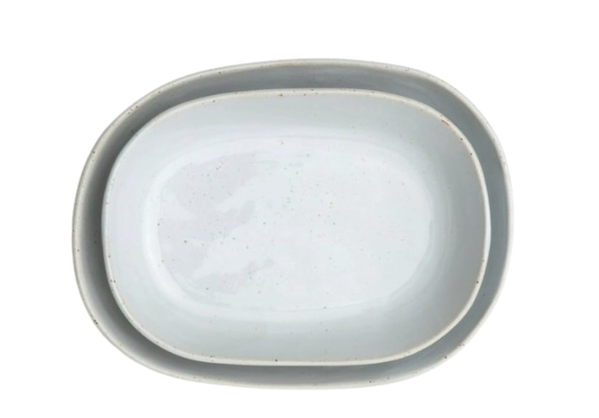 MARCUS OBLONG SERVING BOWLS | White Glaze | Set of 2