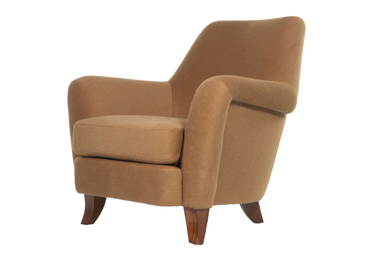 FREDDIE LOUNGE CHAIR | Alpaca Wool Blend in Camel