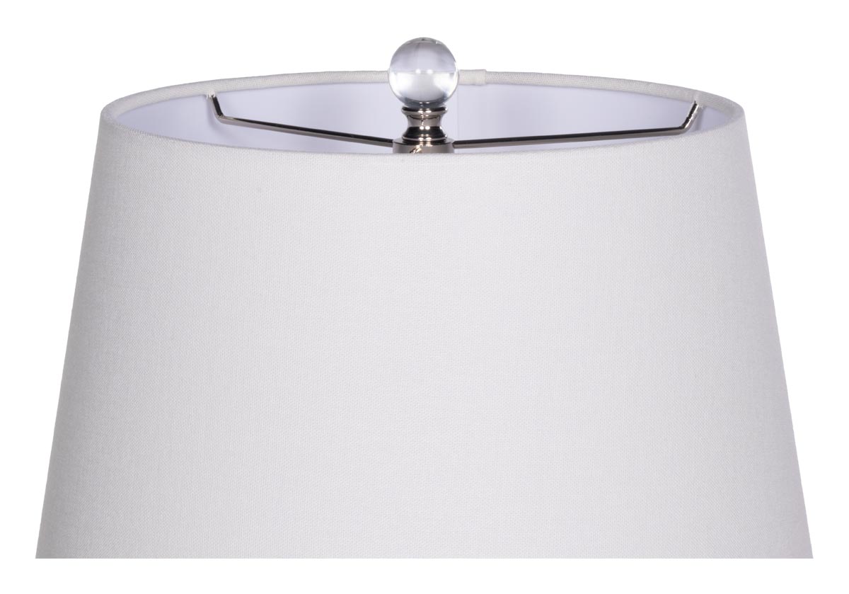 top of the birdie lamp, the shade of the lamp.