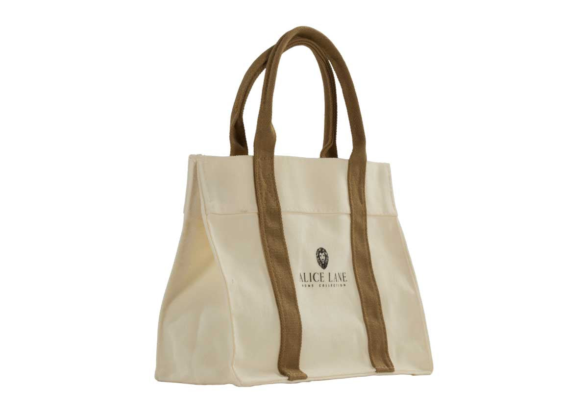 ALICE LANE CANVAS TOTE | IVORY AND CAMEL