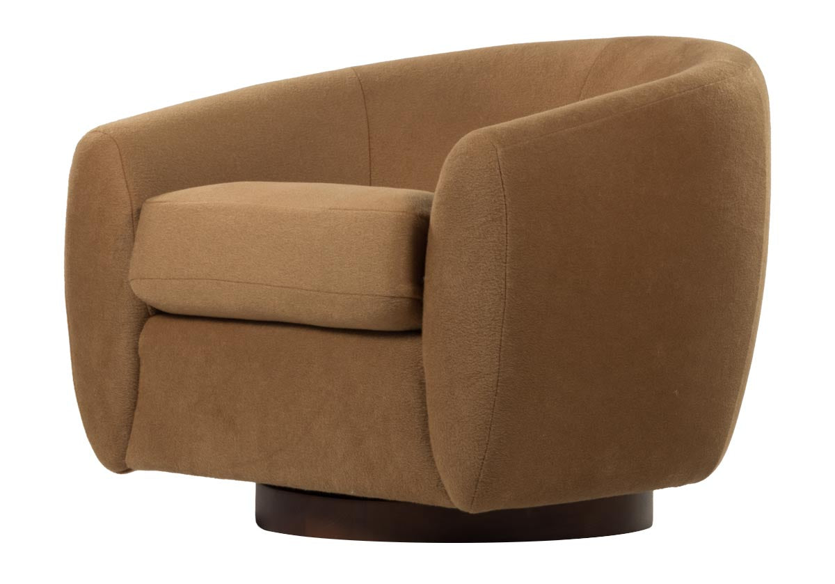 COCOON SWIVEL CHAIR | Alpaca Wool Blend in Camel