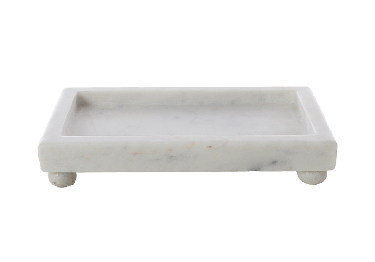 PETITE MARBLE FOOTED TRAY