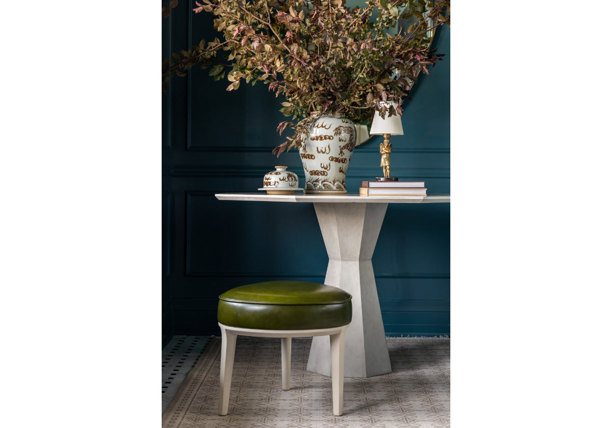 STEVIE OTTOMAN | Fern Leather