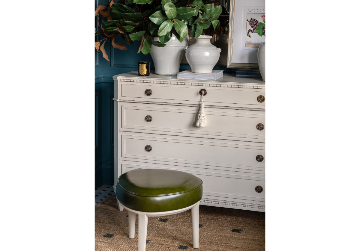 STEVIE OTTOMAN | Fern Leather