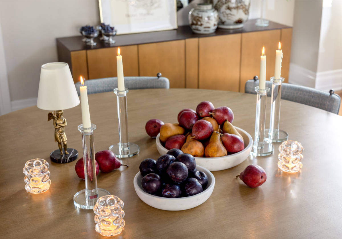 CRYSTAL COLUMN CANDLESTICK | Set of 2