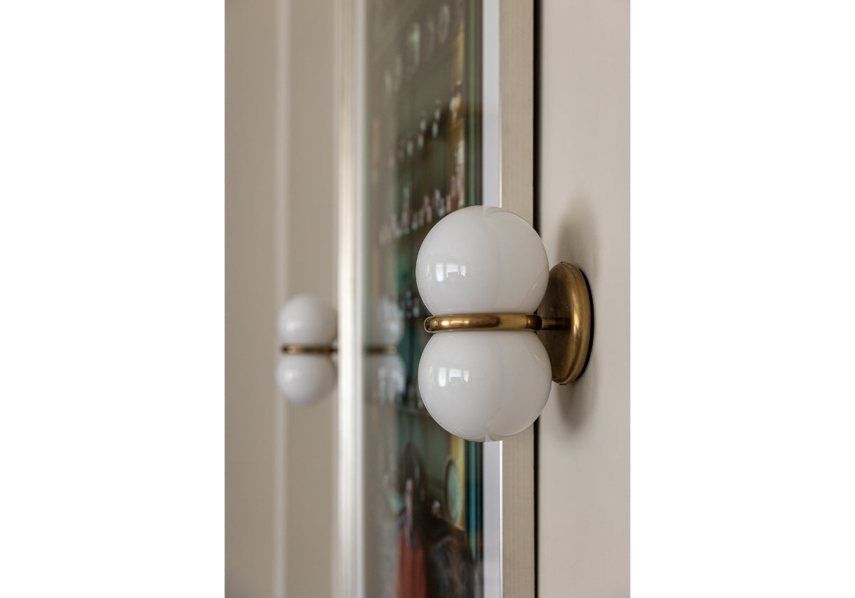 AMELIA SCONCE | White Glass & Brass