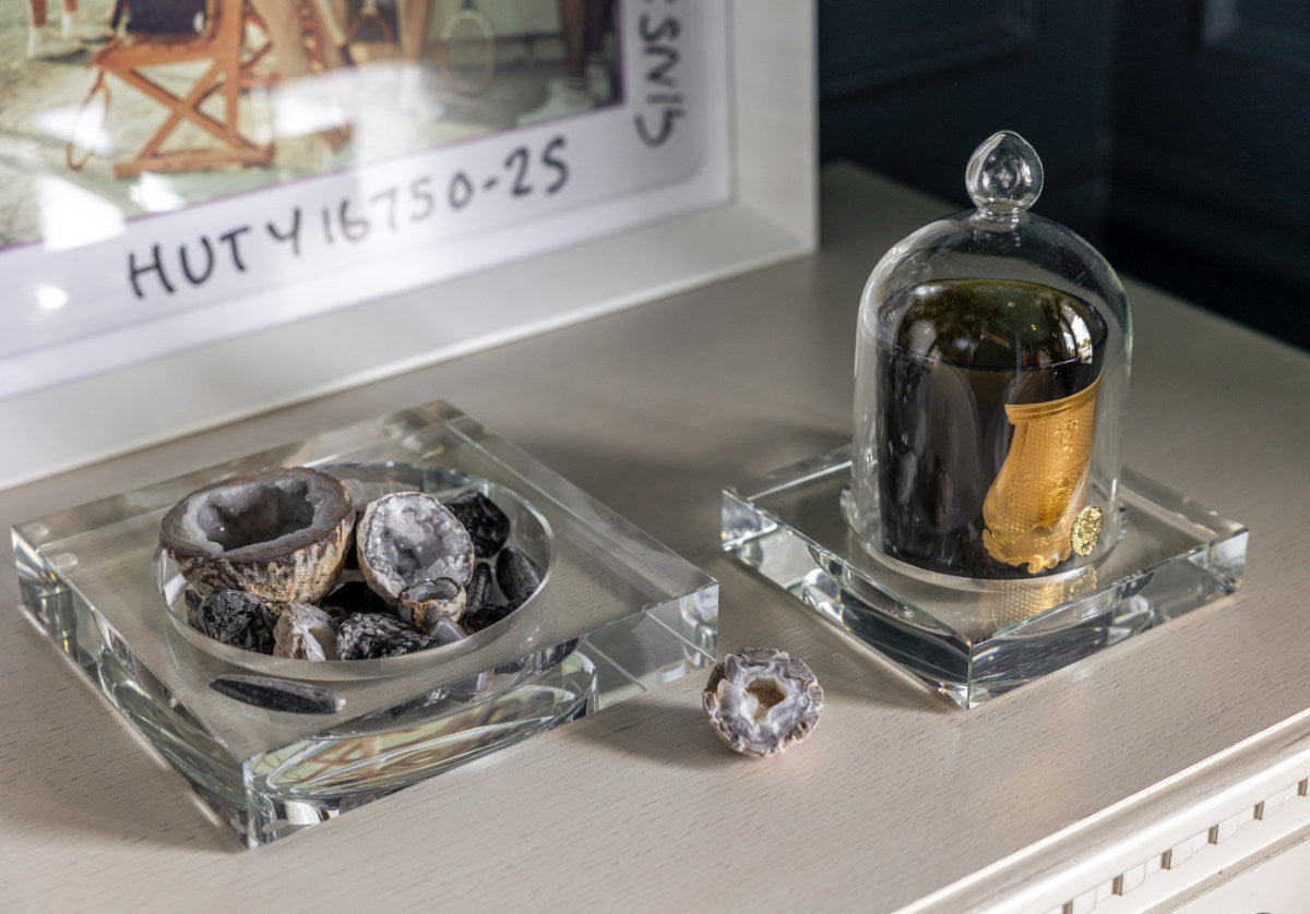 CRYSTAL CANDLE DISH