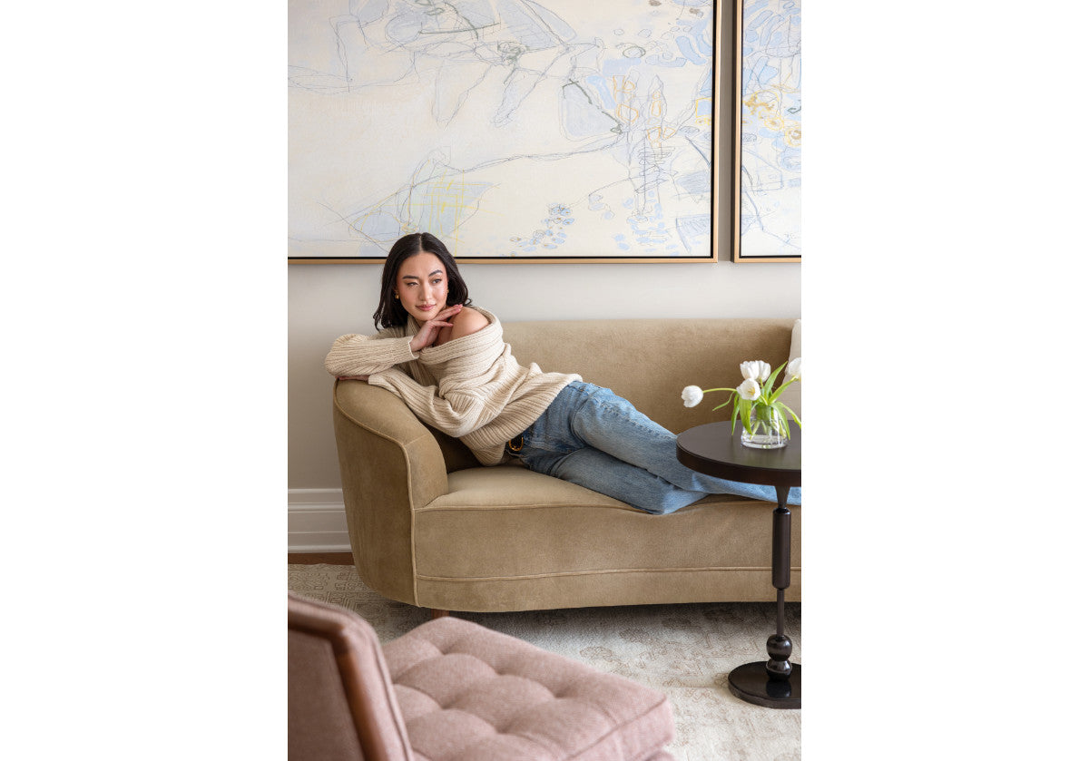 COLETTE CURVED SOFA | Camel Velvet